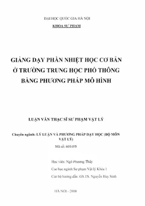 Giảng Dạy Nhiệt Học Cơ Bản Ở Trường Trung Học Phổ Thông