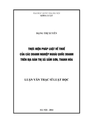 Nghiên cứu thực hiện pháp luật thuế tại doanh nghiệp