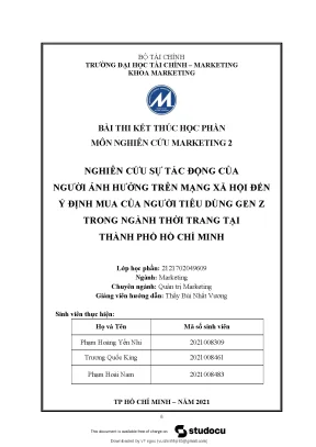 Tác động của người ảnh hưởng trên mạng xã hội đến ý định