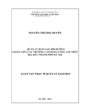 Quản lý đào tạo giảng viên cao đẳng công lập tại Hà Nội