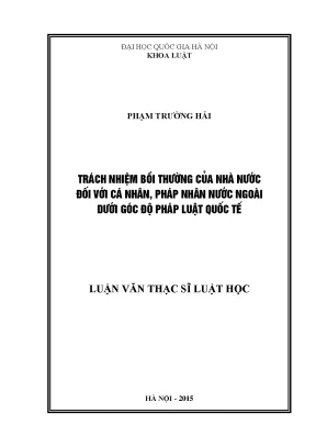 Trách Nhiệm Bồi Thường Của Nhà Nước Đối Với Cá Nhân,