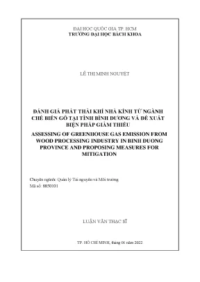Đánh giá và giảm thiểu phát thải khí nhà kính từ ngành