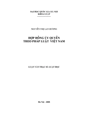 Hợp đồng ủy quyền theo pháp luật Việt Nam: Nghiên cứu và