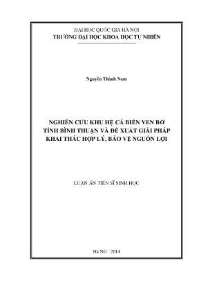 Nghiên cứu và bảo vệ nguồn lợi cá biển ven bờ Bình Thuận