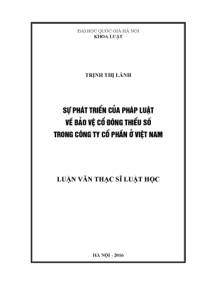 Phát Triển Pháp Luật Bảo Vệ Cổ Đông Thiểu Số Trong Công