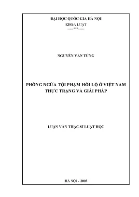 Giải pháp phòng ngừa tội phạm hối lộ ở Việt Nam