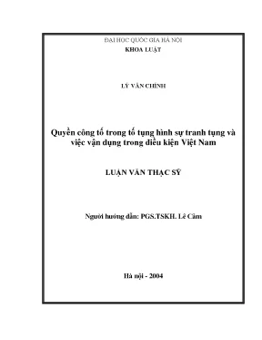 Quyền Công Tố Trong Tố Tụng Hình Sự Tranh Tụng Tại Việt Nam