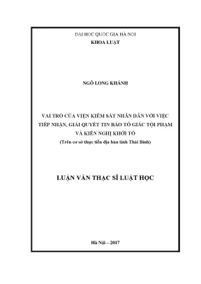 Vai trò của Viện Kiểm sát Nhân dân trong việc tiếp nhận