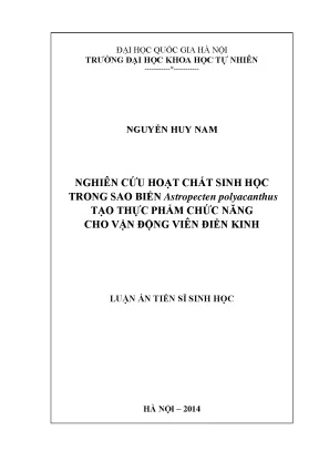 Nghiên cứu hoạt chất sinh học từ sao biển Astropecten 