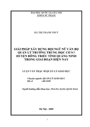 Giải pháp xây dựng đội ngũ nữ cán bộ quản lý trường THCS