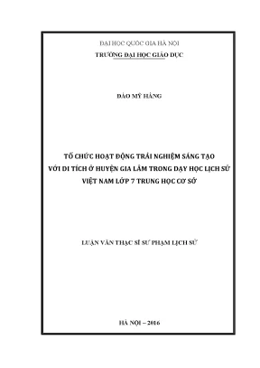 Tổ Chức Hoạt Động Trải Nghiệm Sáng Tạo Trong Dạy Học