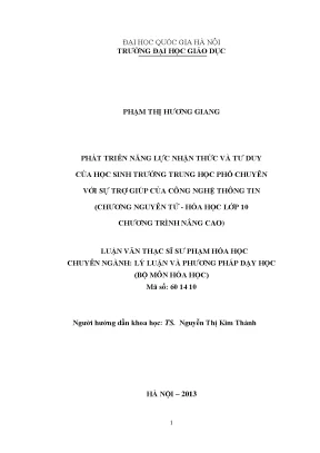 Phát Triển Năng Lực Nhận Thức và Tư Duy cho Học Sinh