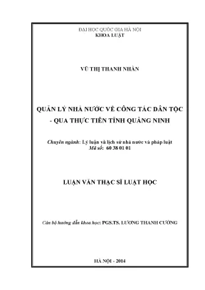 Quản lý nhà nước về công tác dân tộc tại Quảng Ninh