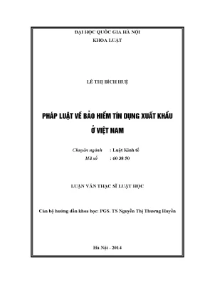 Bảo Hiểm Tín Dụng Xuất Khẩu Tại Việt Nam: Luận Văn Thạc
