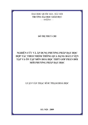Nghiên cứu phương pháp dạy học hợp tác trong môn Hóa học
