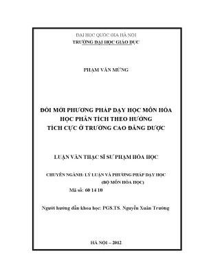 Đổi mới phương pháp dạy học Hóa học phân tích tại trường