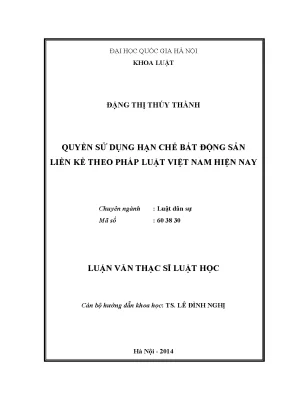 Quyền Sử Dụng Hạn Chế Bất Động Sản Liền Kề Theo Pháp