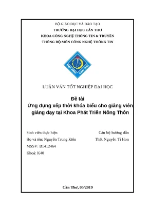 Ứng Dụng Xếp Thời Khóa Biểu Cho Giảng Viên Tại Khoa Phát