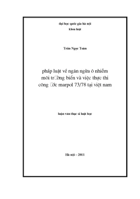 Ngăn Ngừa Ô Nhiễm Môi Trường Biển Tại Việt Nam: Thực Thi