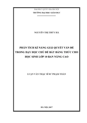 Phân Tích Kỹ Năng Giải Quyết Vấn Đề Trong Dạy Học Bất