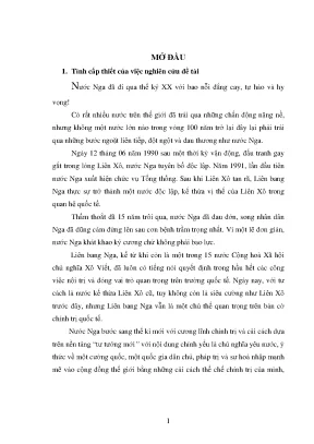 Nghiên cứu thể chế chính trị Liên bang Nga: Lịch sử và