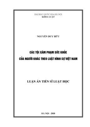 Tội xâm phạm sức khỏe theo luật hình sự Việt Nam: Nghiên