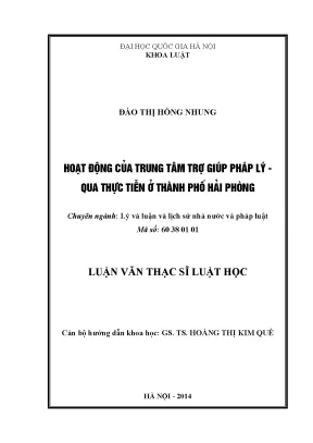 Hoạt động của Trung tâm Trợ giúp Pháp lý tại Hải Phòng: