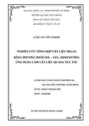 Nghiên cứu tổng hợp vật liệu NiFe2O4 bằng phương pháp
