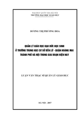 Quản lý giáo dục đạo đức học sinh tại trường THCS Đền