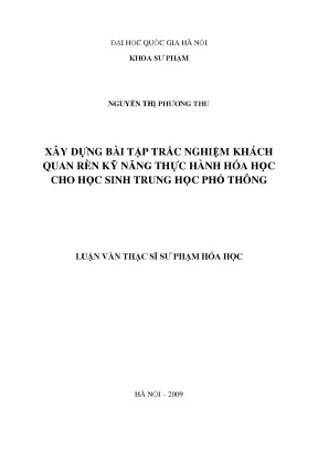 Bài Tập Trắc Nghiệm Khách Quan Rèn Kỹ Năng Thực Hành Hóa