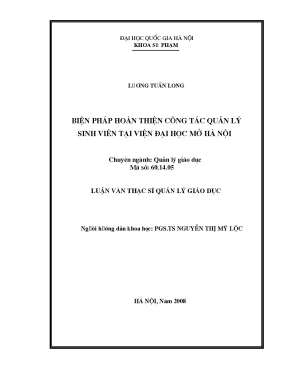 Cải thiện quản lý sinh viên tại Viện Đại học Mở Hà Nội