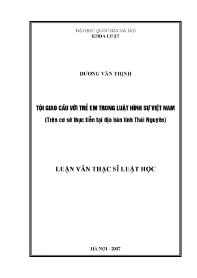 Nghiên cứu tội giao cấu với trẻ em trong luật hình sự