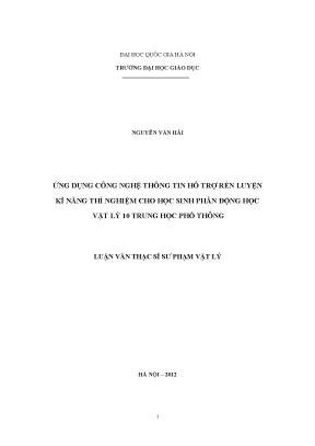 Ứng dụng công nghệ thông tin trong rèn luyện kỹ năng thí