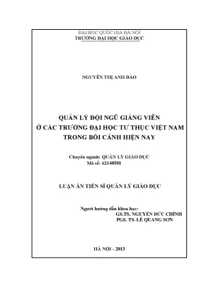 Quản Lý Đội Ngũ Giảng Viên Tại Các Trường Đại Học Tư
