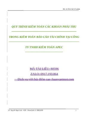 Quy trình kiểm toán các khoản phải thu tại Công ty TNHH