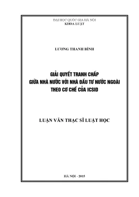 Giải Quyết Tranh Chấp Giữa Nhà Nước và Nhà Đầu Tư Nước