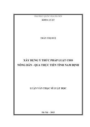 Xây Dựng Ý Thức Pháp Luật Cho Nông Dân Tỉnh Nam Định