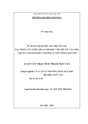 Sử Dụng Graph Trong Dạy Học Ôn Tập Văn Xuôi Lớp 12 Tại