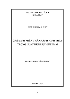 Chế Định Miễn Chấp Hành Hình Phạt Trong Luật Hình Sự