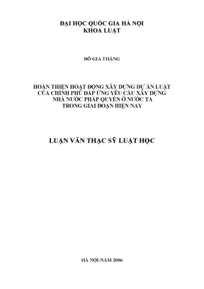 Hoàn thiện hoạt động xây dựng dự án luật của Chính phủ