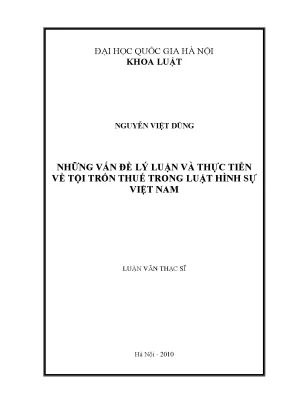 Nghiên cứu tội trốn thuế trong luật hình sự Việt Nam: