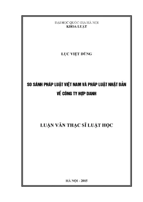 So sánh pháp luật công ty hợp danh Việt Nam và Nhật Bản