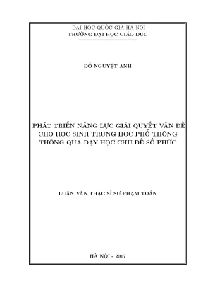 Phát Triển Năng Lực Giải Quyết Vấn Đề Cho Học Sinh THPT