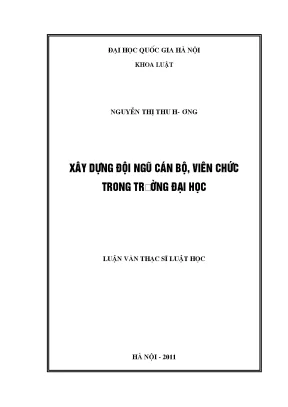 Xây Dựng Đội Ngũ Cán Bộ Viên Chức Trong Trường Đại Học