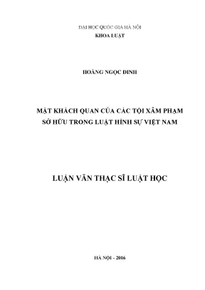 Nghiên cứu mặt khách quan của tội xâm phạm sở hữu trong