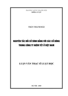 Nguyên Tắc Đối Xử Bình Đẳng Với Cổ Đông Trong Công Ty