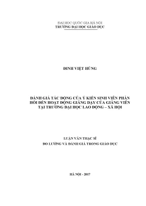 Tác động của ý kiến sinh viên đến giảng dạy tại trường