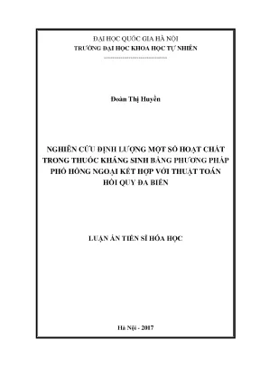 Nghiên cứu định lượng hoạt chất kháng sinh bằng phổ hồng
