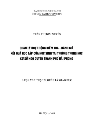 Quản lý hoạt động kiểm tra đánh giá kết quả học tập tại