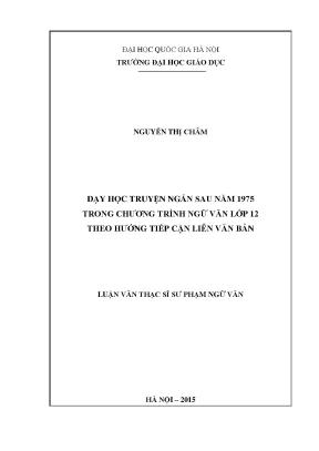 Dạy Học Truyện Ngắn Sau Năm 1975 Trong Chương Trình Ngữ